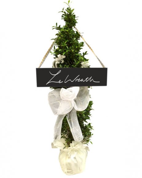 พวงหรีดต้นไทรเกาหลี โทนสีขาวบริสุทธิ์ ร้าน Le Wreath